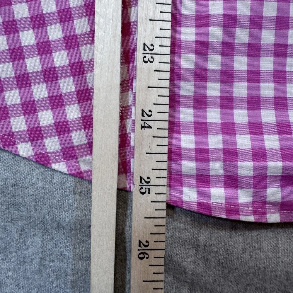 Talbots Shirt Womens 10 Pink White Gingham Sleeveless Button Up Non Iron Summer - Picture 6 of 9